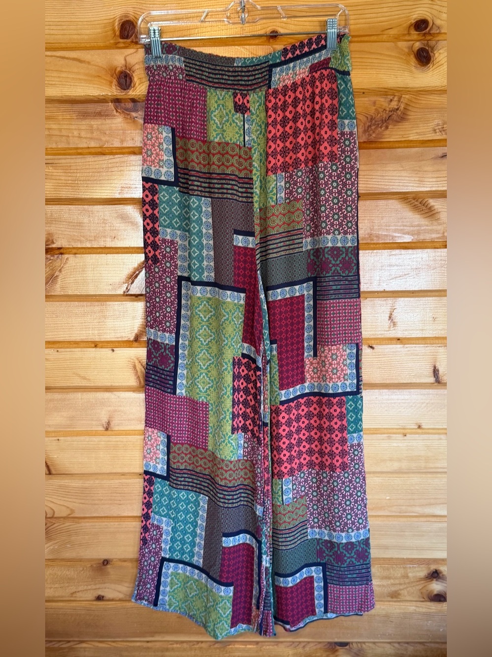 easel Multicolor Patchwork Wide-Leg Pants
